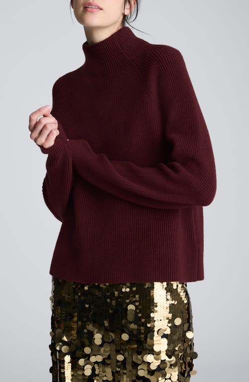 Kenneth Cole Mockneck Raglan Sleeve Sweater In Red