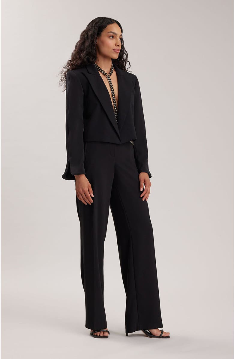 Anne Fontaine Women 's Pant Argan Black Designer Maxi Pants In Flowing Crepe Fabric, Alternate, color, Black