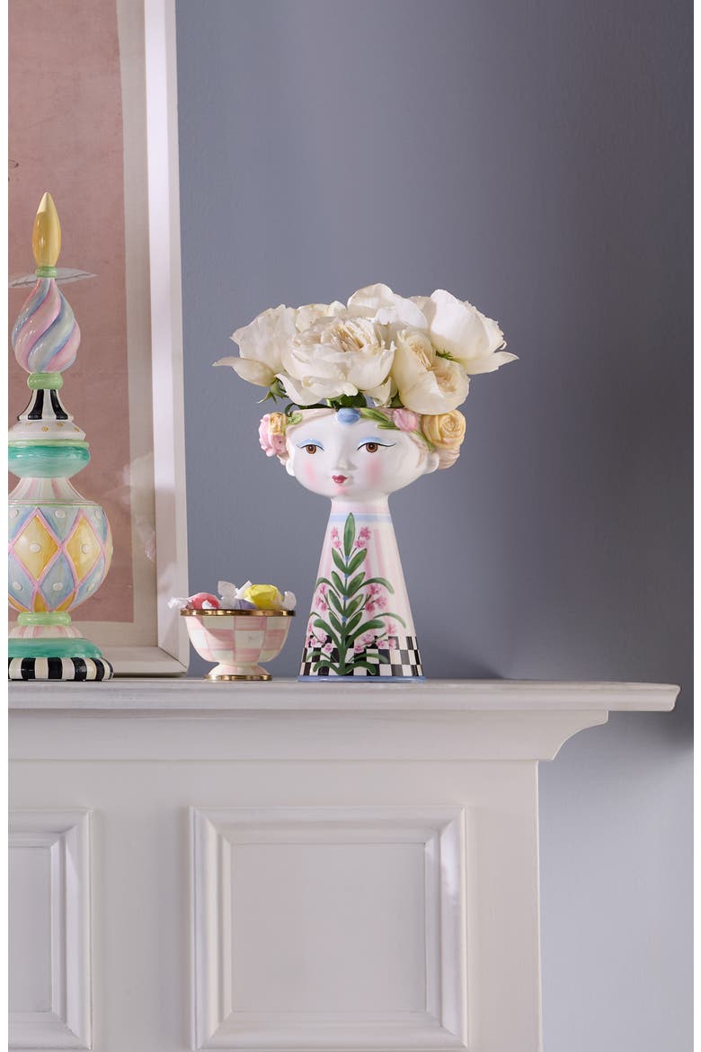 Rosy Meadow Short Lady Vase, Alternate, color, ROSY