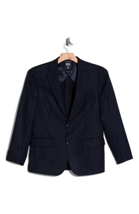 Original Penguin Navy Crosshatch Notch Lapel Sport Coat