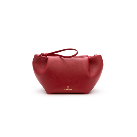 Martita Small Leather Clutch Bag With Shoulder Strap