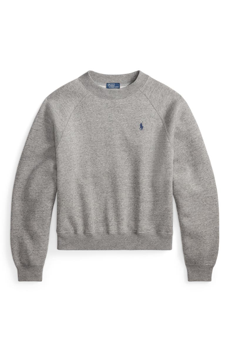 Polo Ralph Lauren Arctic Fleece Crewneck Sweatshirt, Alternate, color, Grey Heather