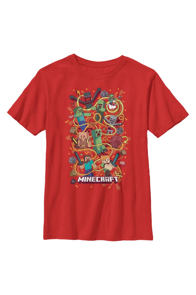 Boy's Minecraft No One Is Safe Character Tornado  Graphic T-Shirt, Main, color, Red