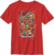 MINECRAFT Boy's Minecraft No One Is Safe Character Tornado Graphic T-Shirt