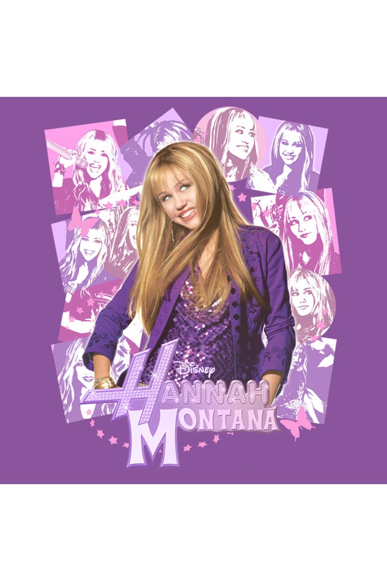 Girl's Hannah Montana Teen Star Collage  Graphic T-Shirt, Alternate, color, Purple Berry