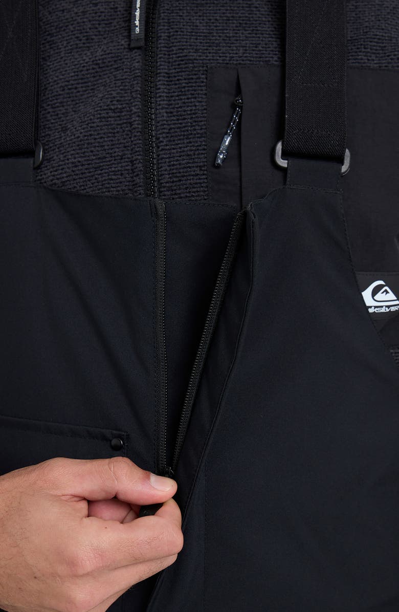Quiksilver Utility Waterproof Snow Bib Ski Pants, Alternate, color, Black