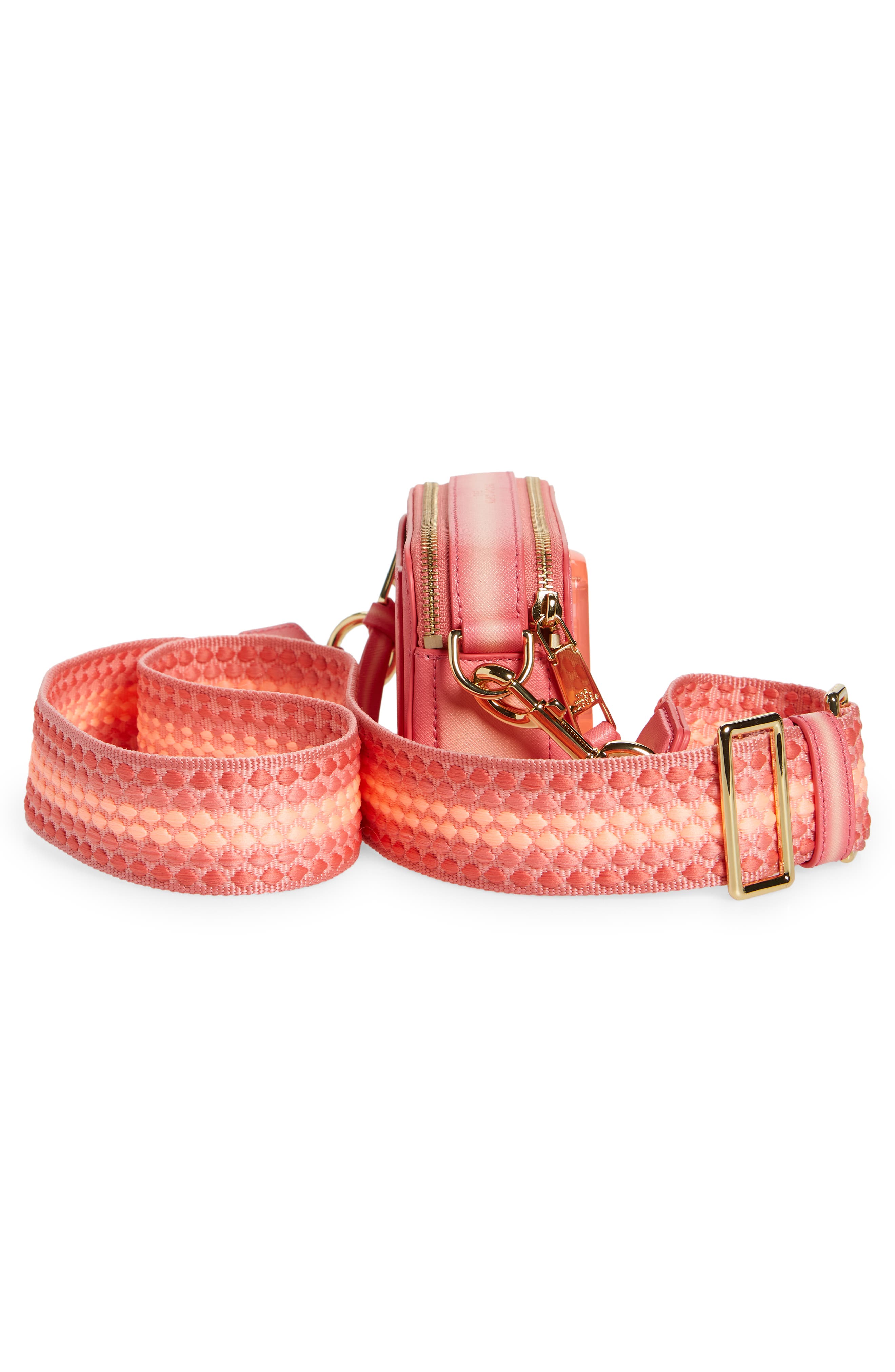 The Snapshot Leather Crossbody Bag, Alternate, color, FLUORO PEACH MULTI