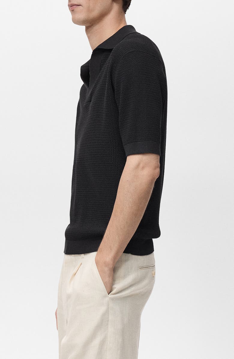 MANGO Structured Fine Knit Polo, Alternate, color,