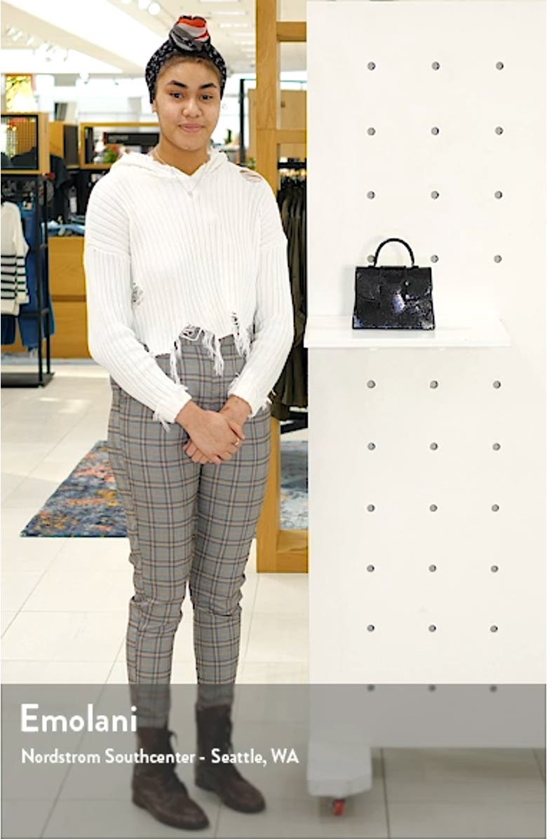 Lizard Embossed Faux Leather Top Handle Satchel, sales video thumbnail