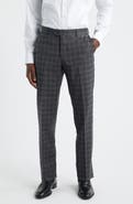 Berle Narrow Plaid Wool Dress Pants