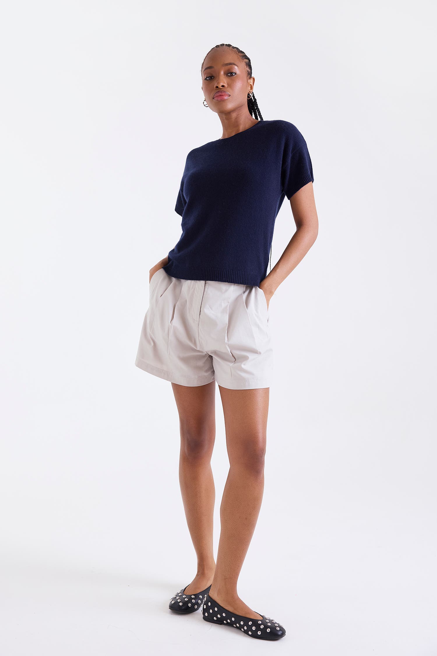 Esme Short Sleeve 100% Cashmere Top - image 5