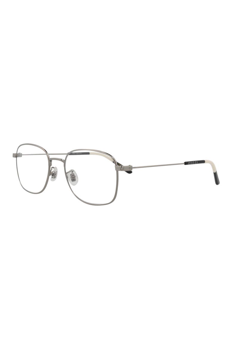 Novelty 53mm Rectangular Optical Glasses, Alternate, color, RUTHENIUM TRANSPARENT