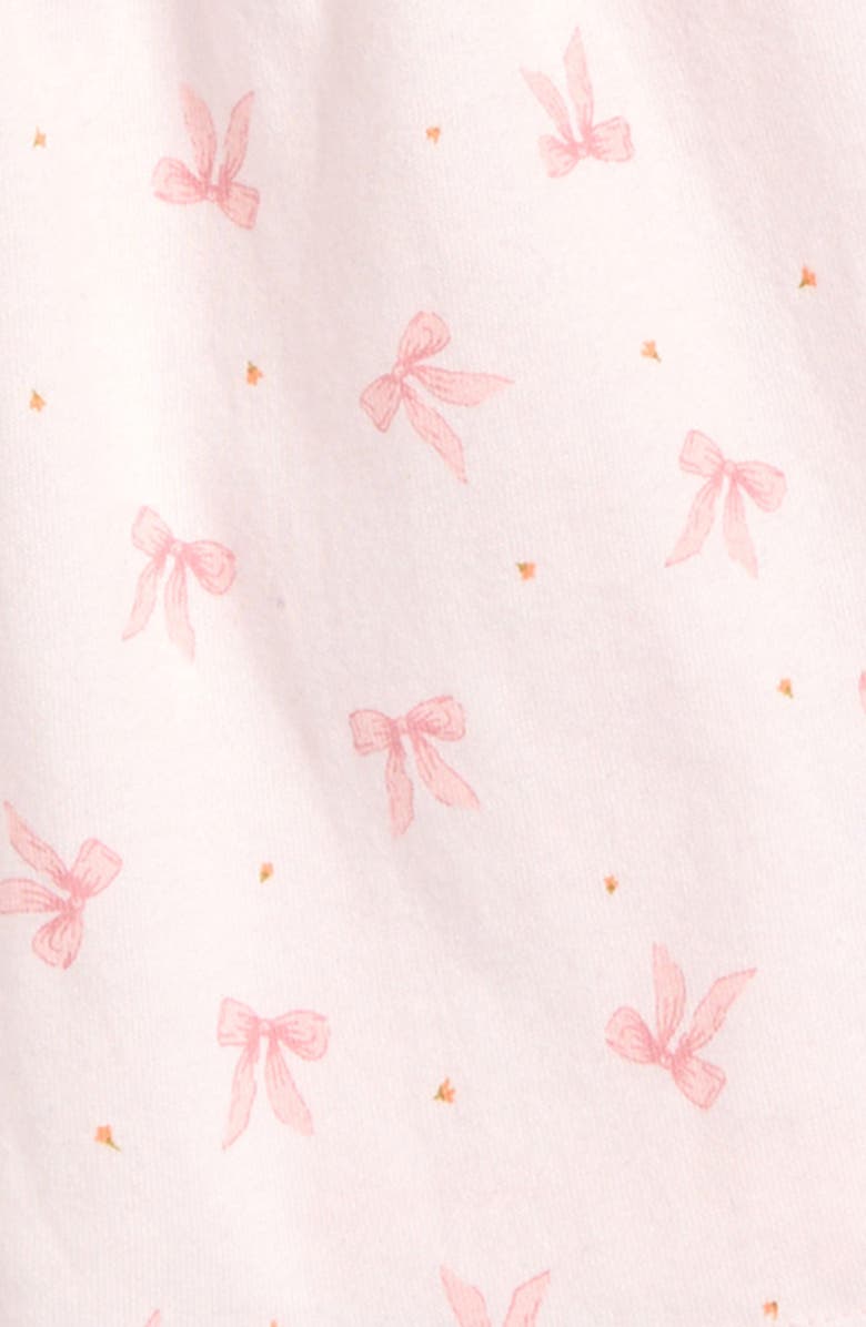 Nordstrom Flutter Sleeve Snap Front Cotton Dress with Bloomers, Alternate, color, Pink Pretty Bows