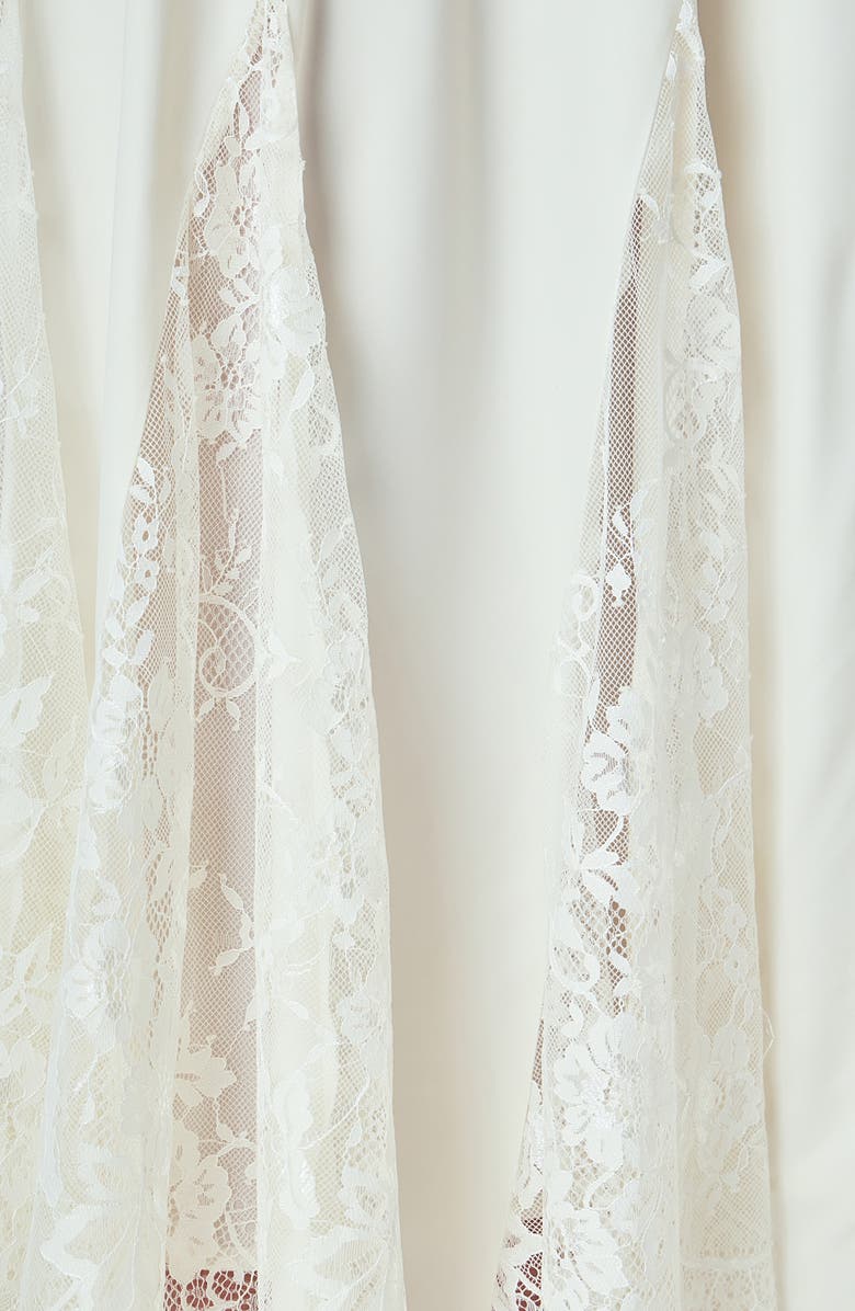 Endless Rose Lace Inset Satin Dress, Alternate, color, Ivory