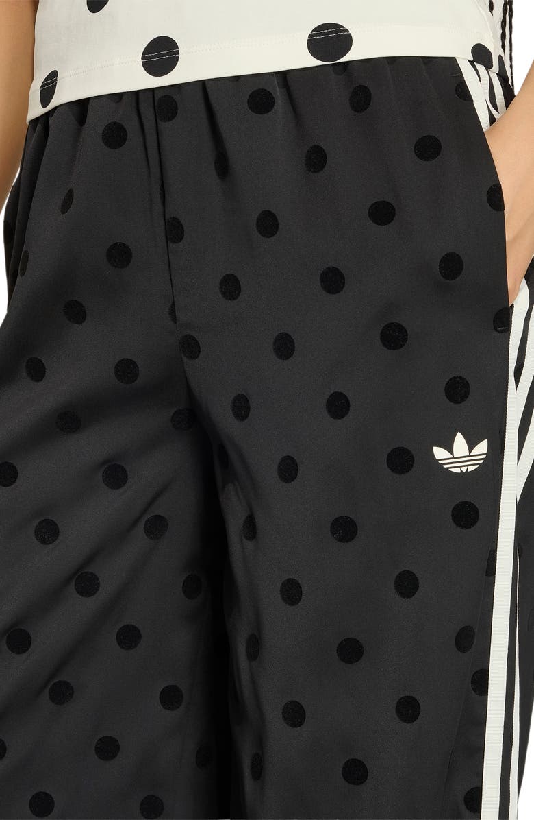 adidas Originals Firebird Polka Dot Wide Leg Track Pants, Alternate, color, Black