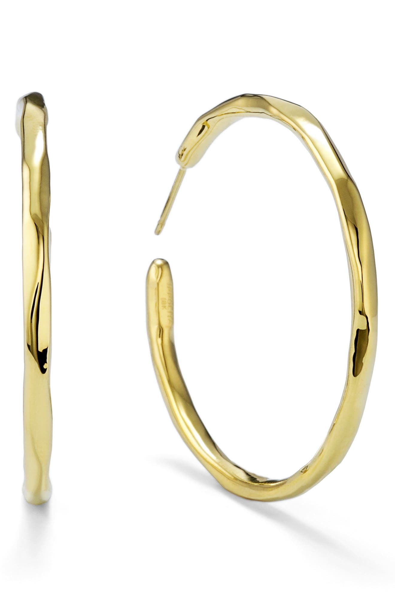 Ippolita Classico Large Hoop Earrings in Green Gold 