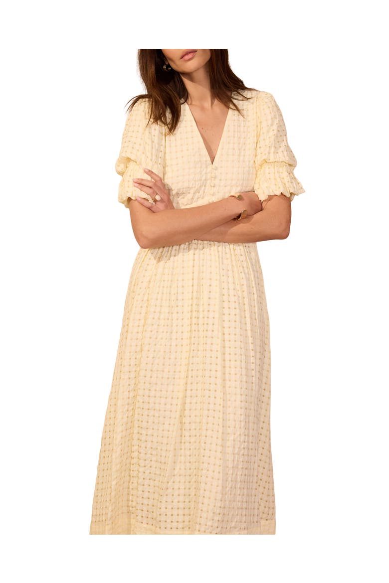 Checked Midi Dress, Alternate, color, Yellow