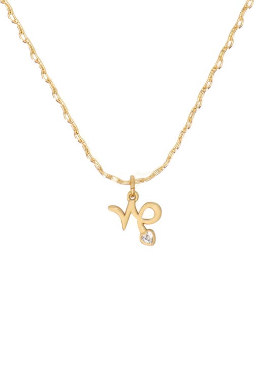 Kate Spade New York mini zodiac pendant necklace in Clear/Gold Capricorn 