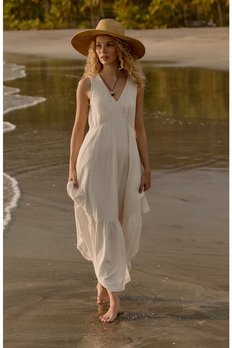 Organic Cotton Double Gauze Beach To Brunch Dress, Alternate, color, Sea Salt