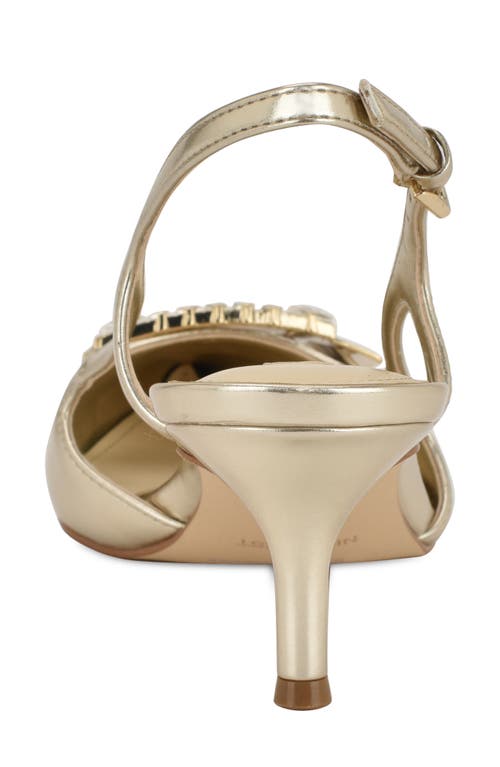 Nine West Neeri Pointed Toe Slingback Pump In Gold