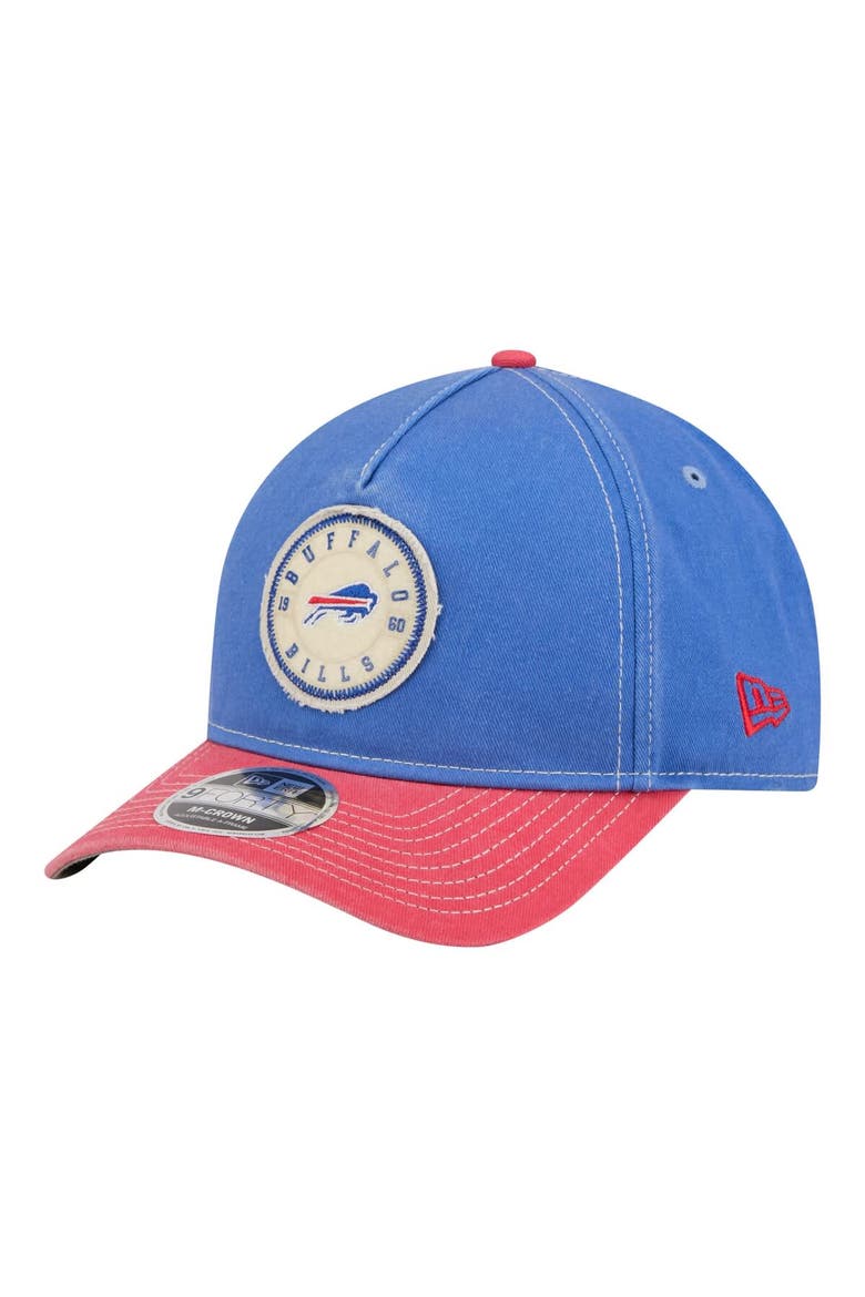 Men's New Era  Royal/Red Buffalo Bills 9FORTY Felt A-Frame Adjustable Hat, Main, color, Royal