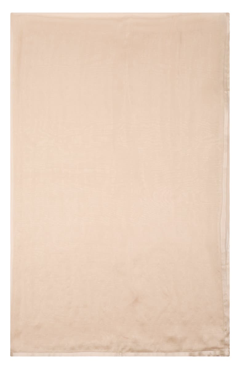 Nordstrom Satin Border Silk Chiffon Scarf, Alternate, color, Champagne