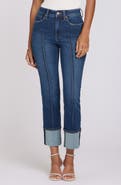 NYDJ Marilyn Cuffed Pintuck Straight Leg Jeans