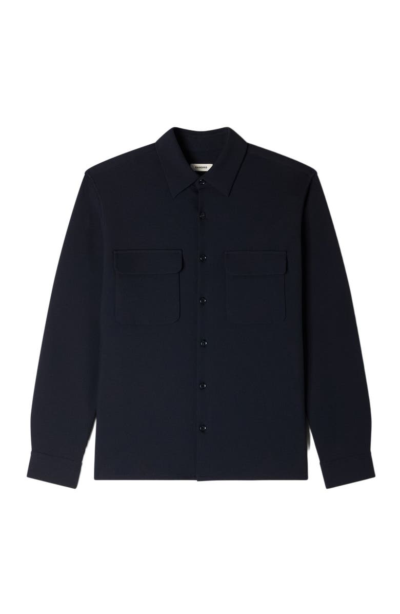 SANDRO Patch pocket shirt, Alternate, color, Navy Blue