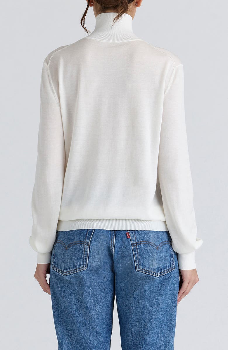 HOUSE OF CB Angel Silk & Wool Blend Mock Neck Sweater, Alternate, color, Ivory