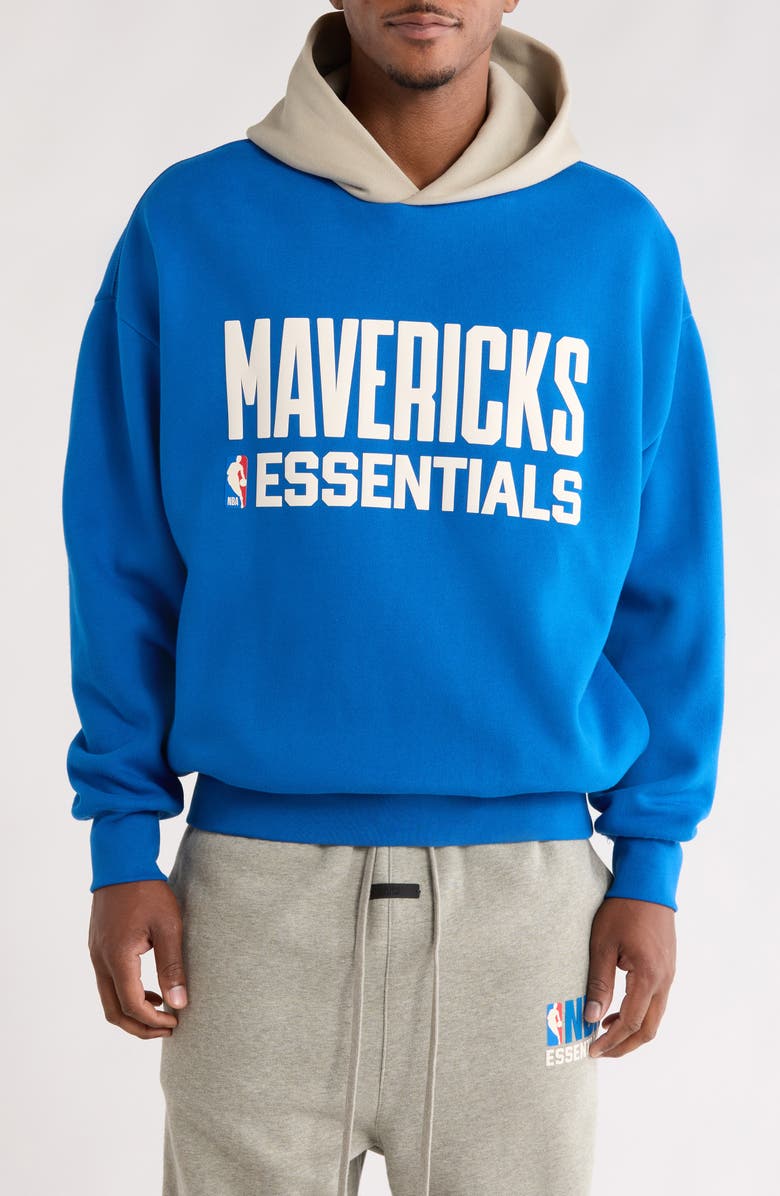 Fear of God Essentials x NBA Mavs Sports Fit Hoodie, Main, color, Blue/ Seal