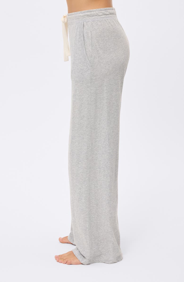 Papinelle Jada Organic Cotton Wide Leg Pajama Pants, Alternate, color, Grey