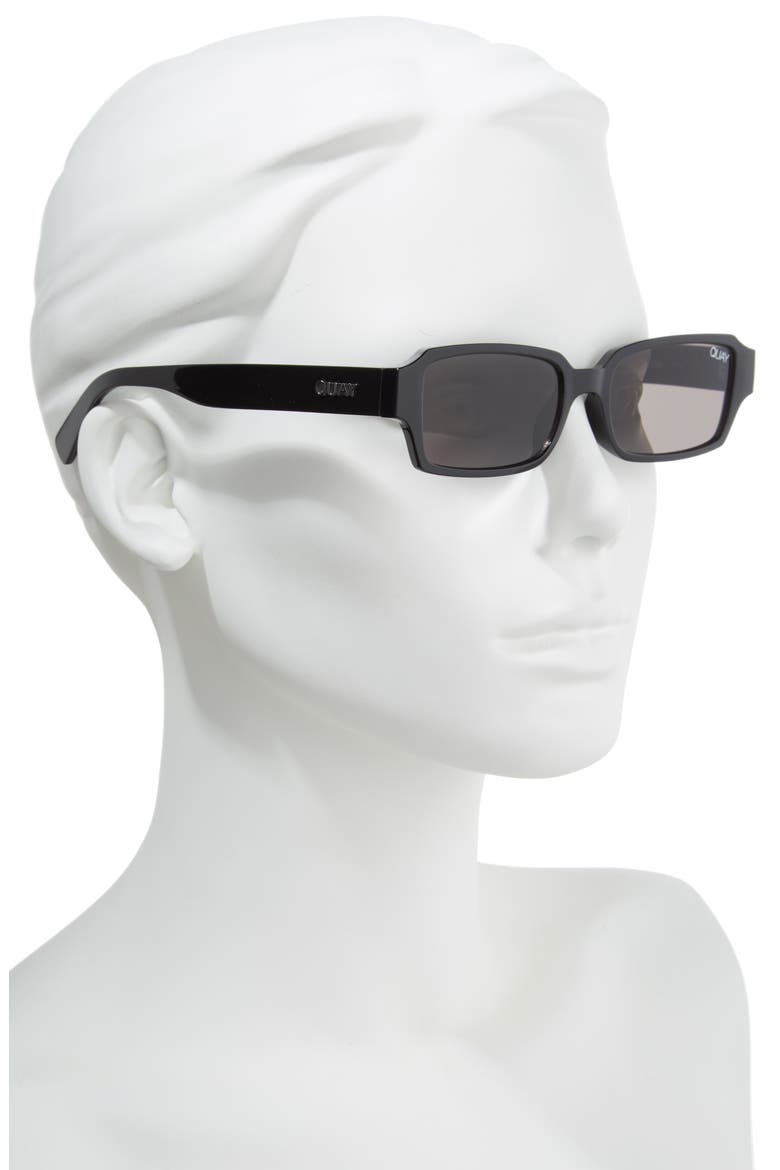 Australia Strange Love 53mm Rectangle Sunglasses, Alternate, color, BLACK/ SMOKE