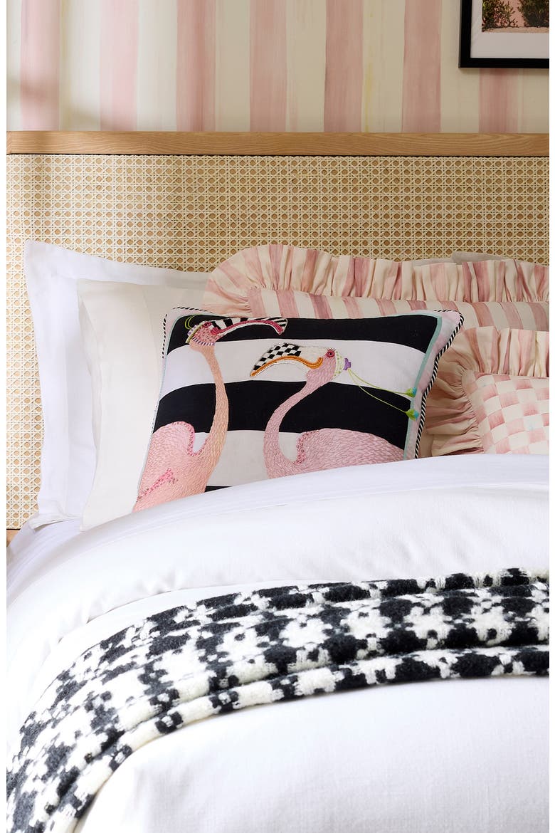Patience Brewster Flamingo Accent Pillow, Alternate, color, PINK
