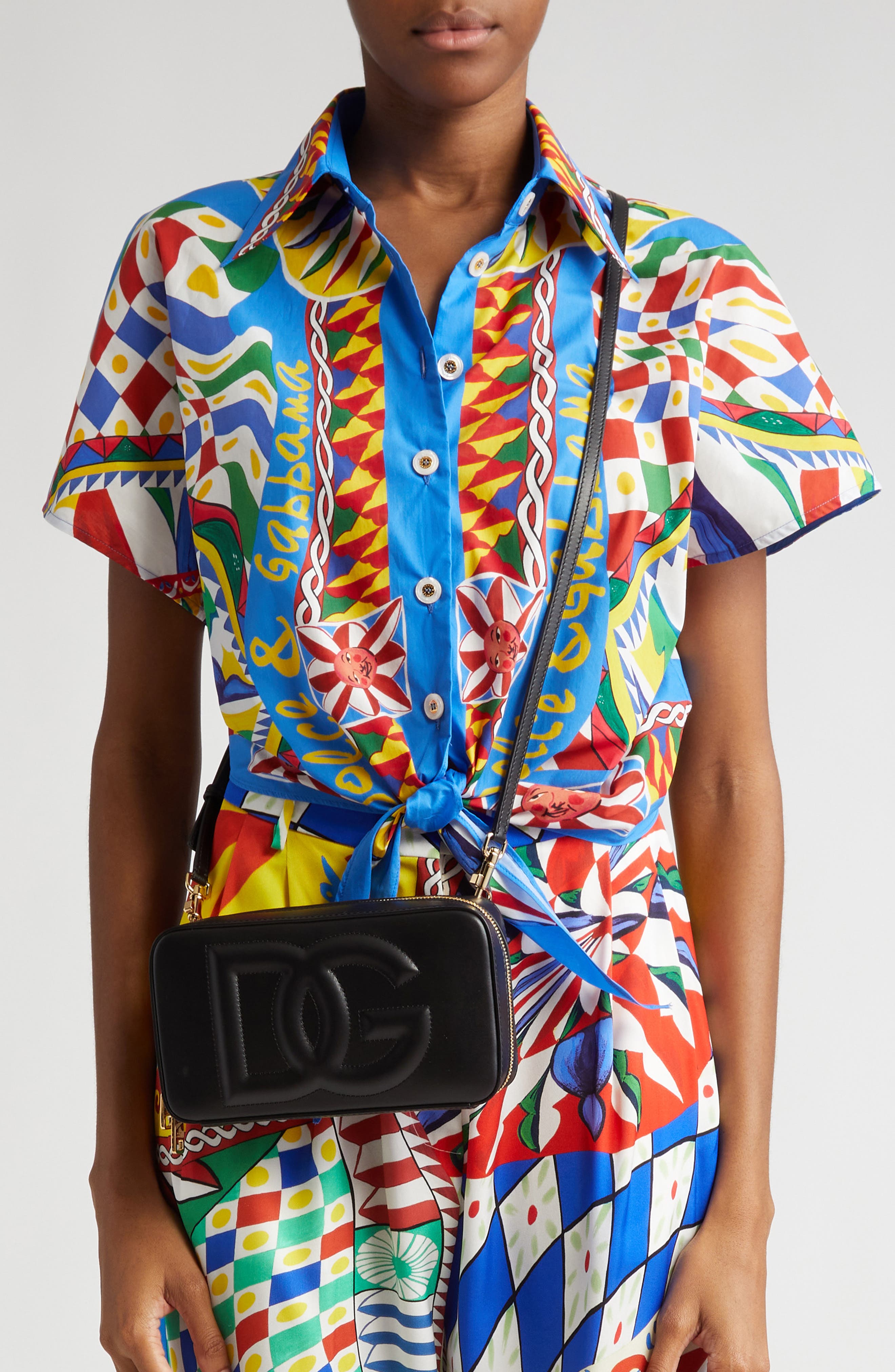 Dolce&Gabbana DG Logo Leather Camera Crossbody Bag, Alternate, color, 