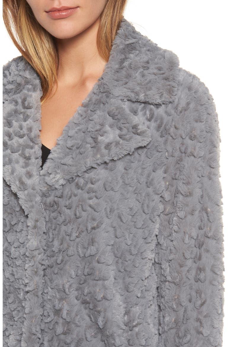 Faux Fur Coat, Alternate, color, GREY
