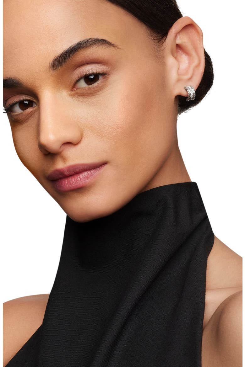 Cable Classics Extra Small Earrings with Diamonds, Alternate, color, DIAMOND