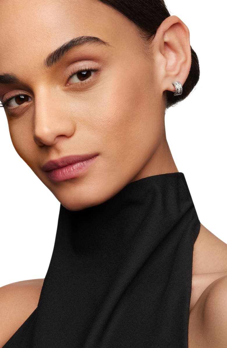 David Yurman Cable Classics Extra Small Earrings with Diamonds, Alternate, color, 