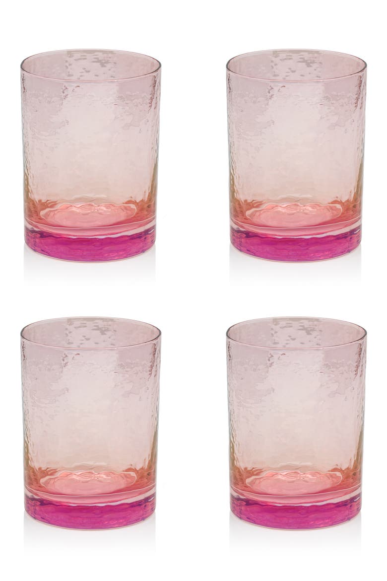 Set of 4 Aperitivo Rock Glasses, Main, color, PINK