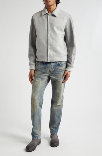 John Elliott Wool Blend & Leather Varsity Jacket | Nordstrom