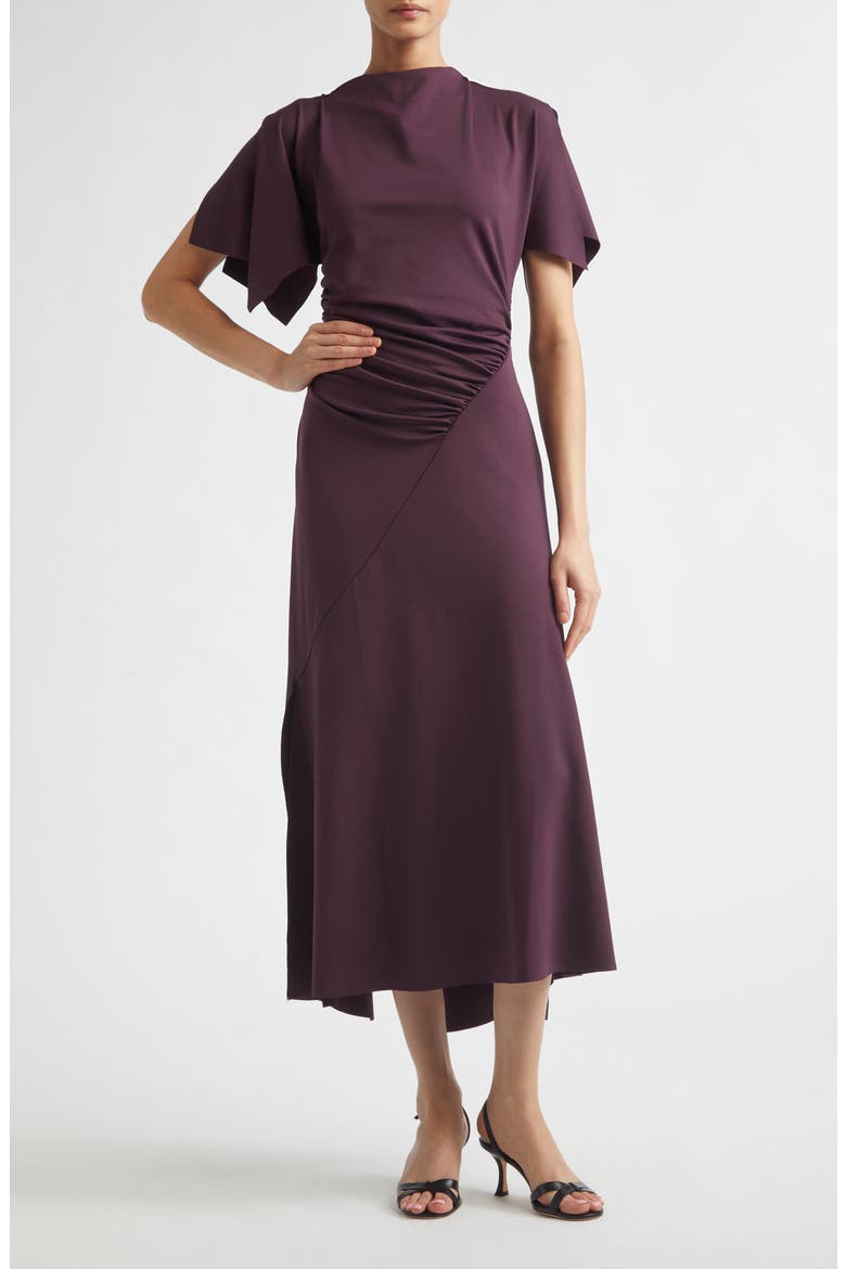 Blousey Midi Dress, Main, color, BLACK CURRANT