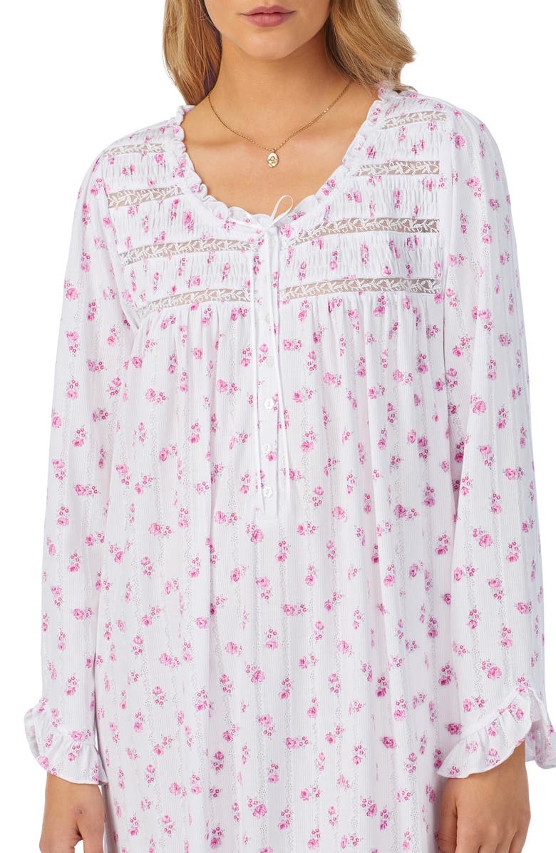 Eileen West Ballet Floral Long Sleeve Nightgown, Alternate, color, 