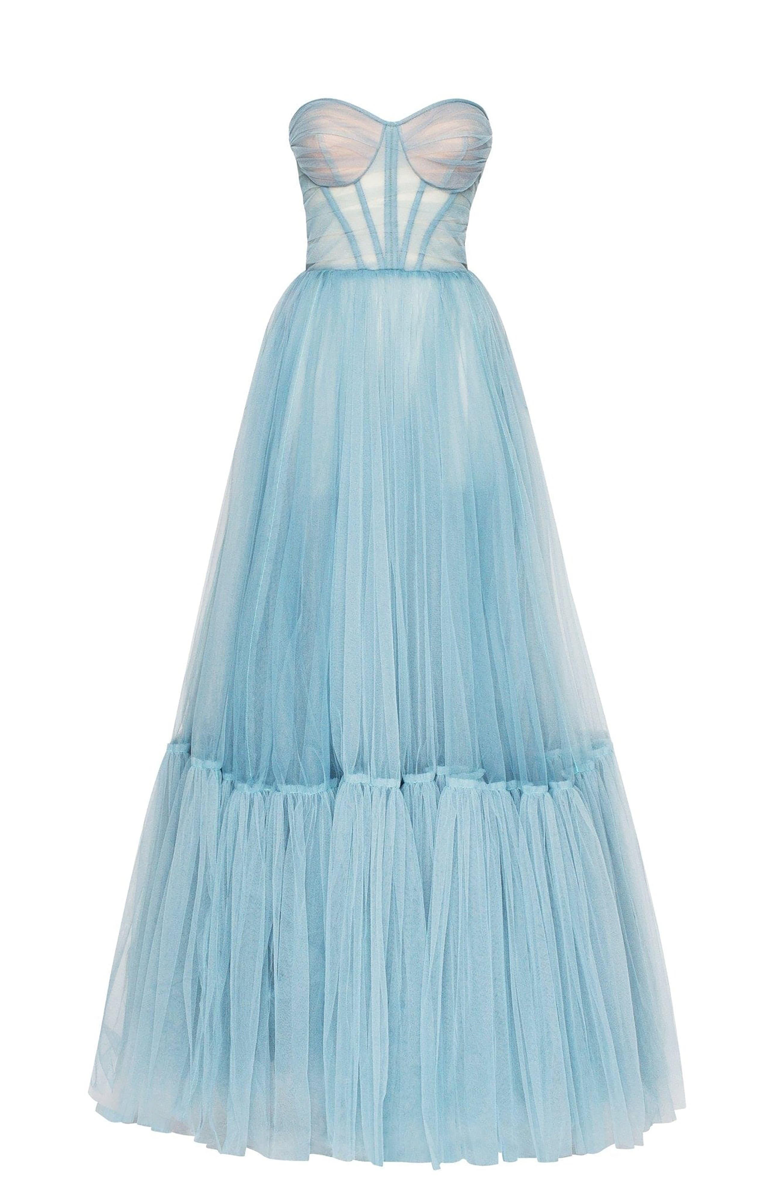Tulle Panel Sexy Sheer Long Sleeve Maxi Dress