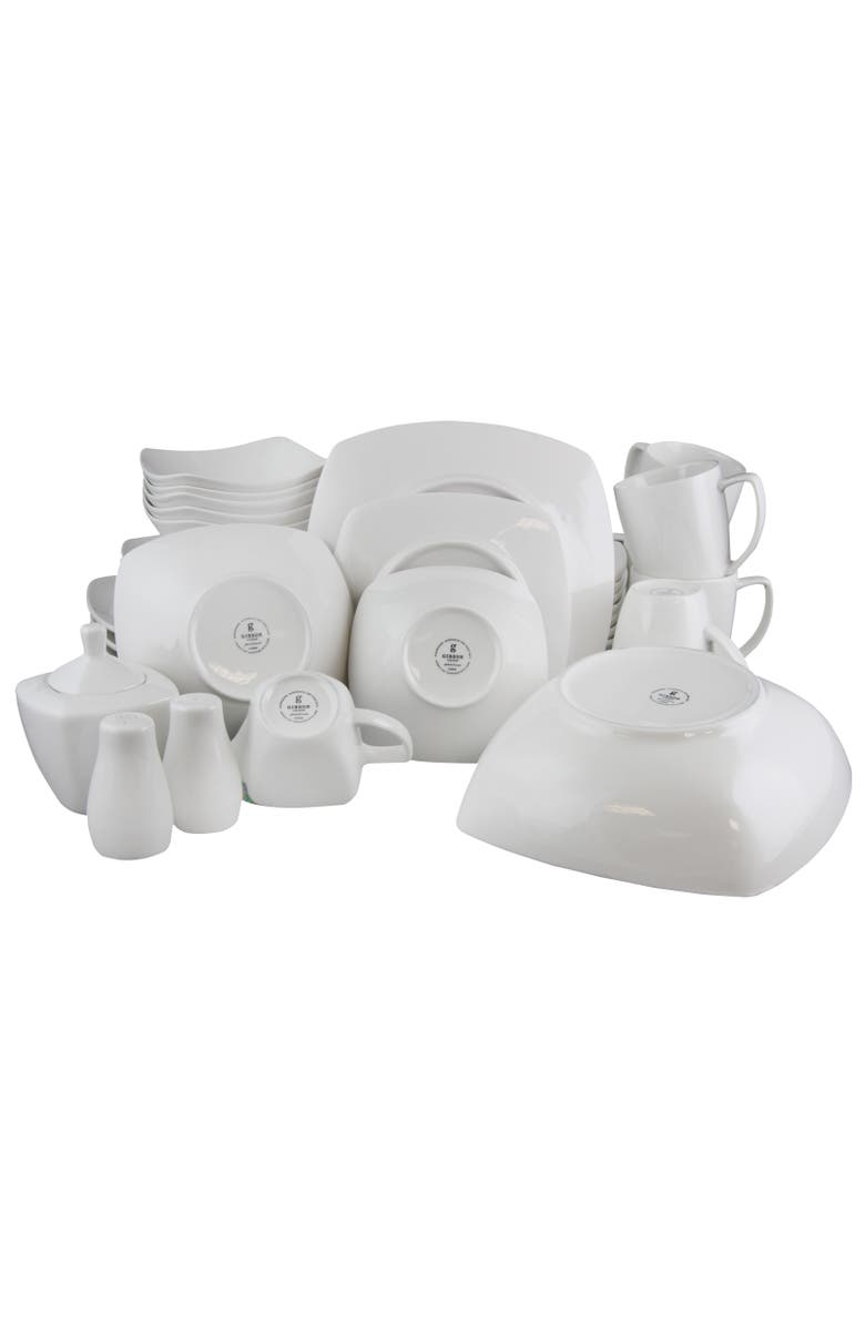 Gibson Zen Buffetware 39-Piece Dinnerware Set, Alternate, color, White