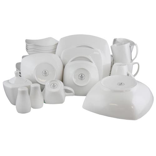 Gibson Zen Buffetware 39-piece Dinnerware Set In White