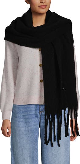 Halogen 100% Cashmere Colorblock Wrap Shawl on sale Scarf Blanket, Black/Gray, NWT