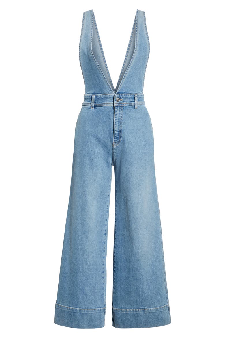 We the Free by Free People A-Line Overalls, Alternate, color, LIGHT DENIM