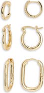 NORDSTROM RACK Demi Fine Set of 3 Cubic Zirconia Huggie Hoop Earrings