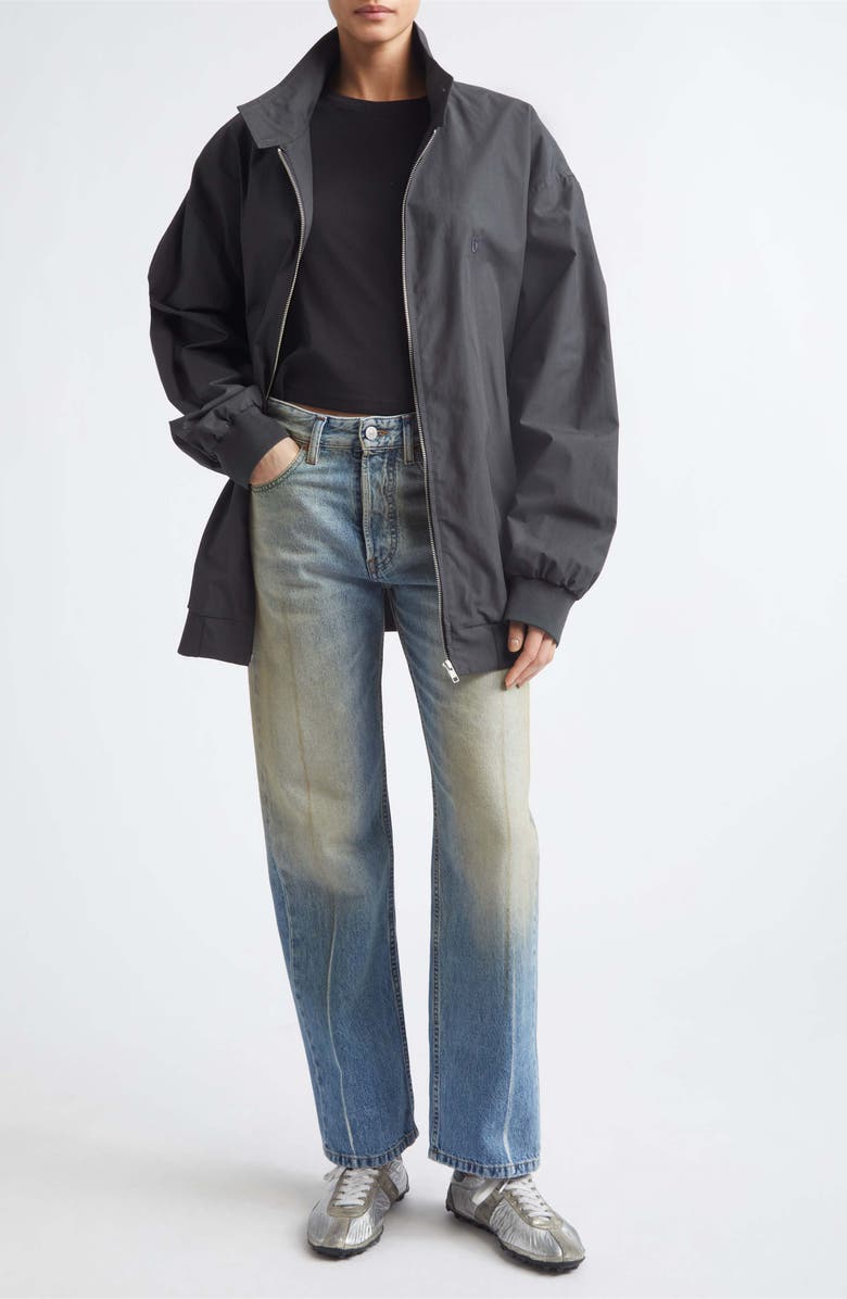 MM6 Maison Margiela Cotton & Nylon Sports Jacket, Alternate, color, Anthracite Grey
