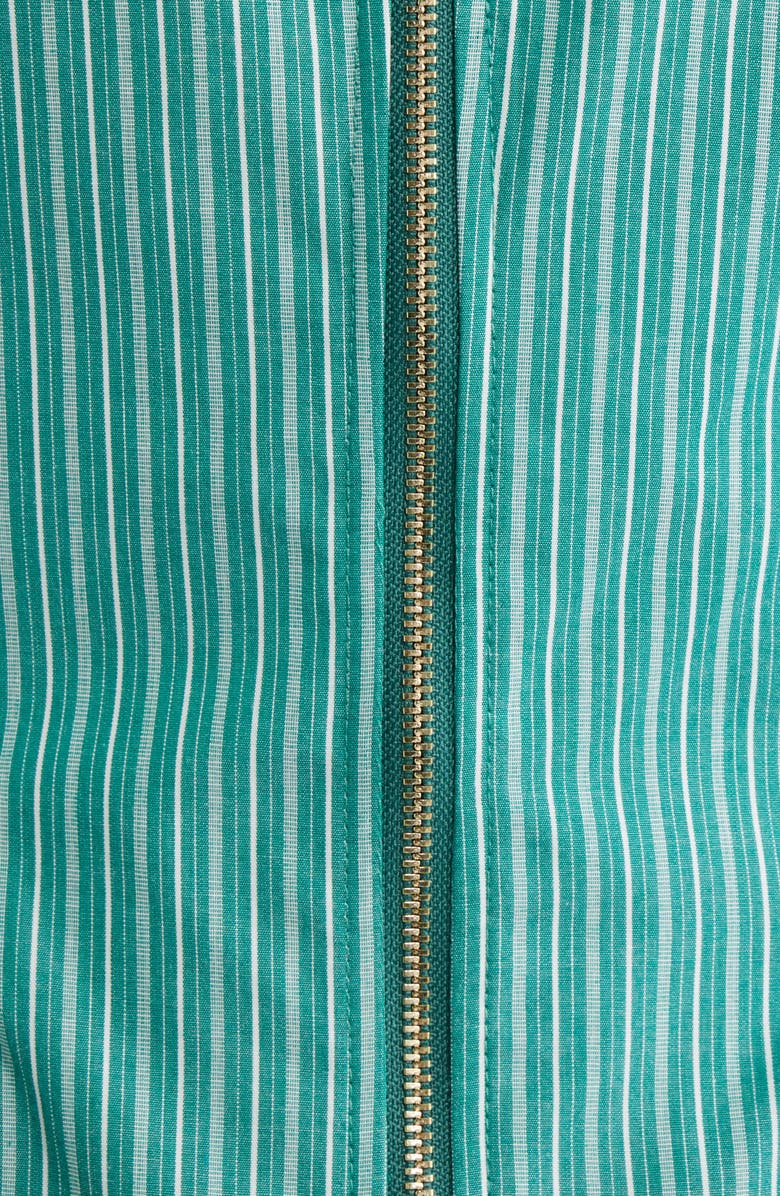 Vince Camuto Stripe Zip Front Sleeveless Midi Dress, Alternate, color, Dark Green