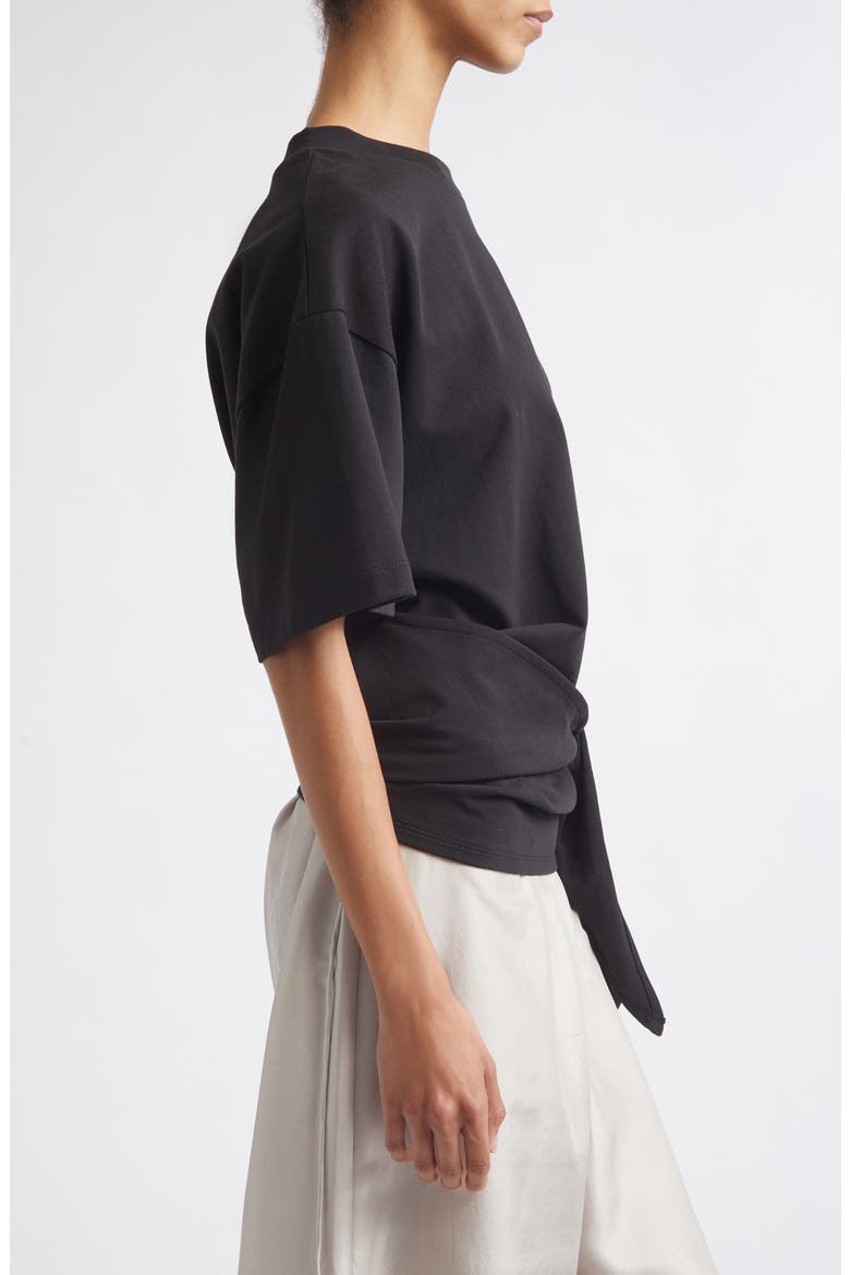 Split Back Cotton Jersey T-Shirt, Alternate, color, BLACK